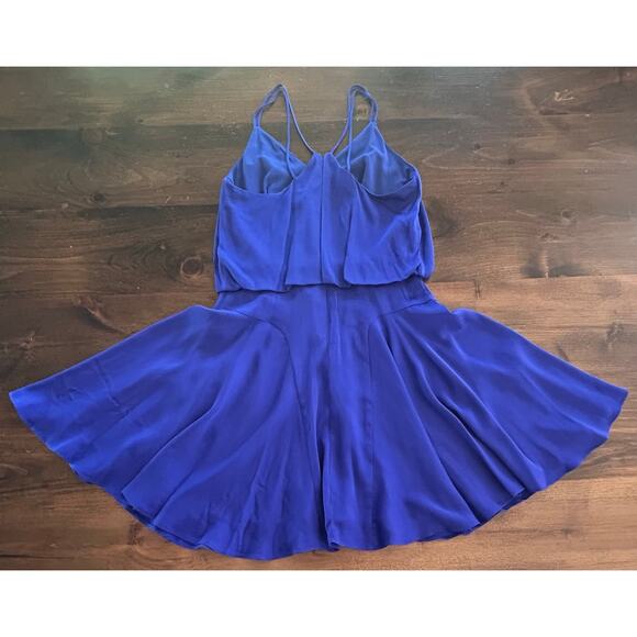 Milly New York Stretch 100% Silk Crepe Tank Dress Cobalt Blue Womens Size 6 New - Picture 5 of 15